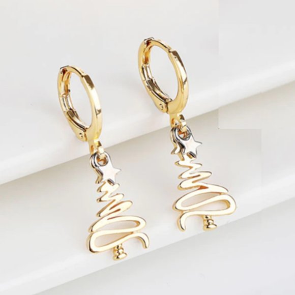 🍏50% OFF/3+...Christmas Tree Earrings (Gold) - Picture 1 of 7